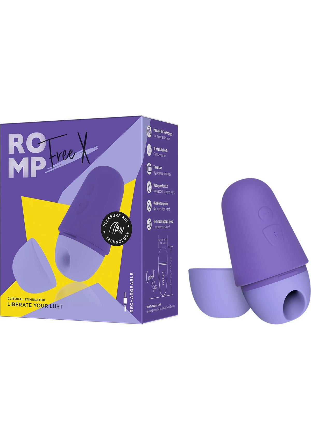 Romp Free lucht-druk vibrator verpakking met paarse toestel