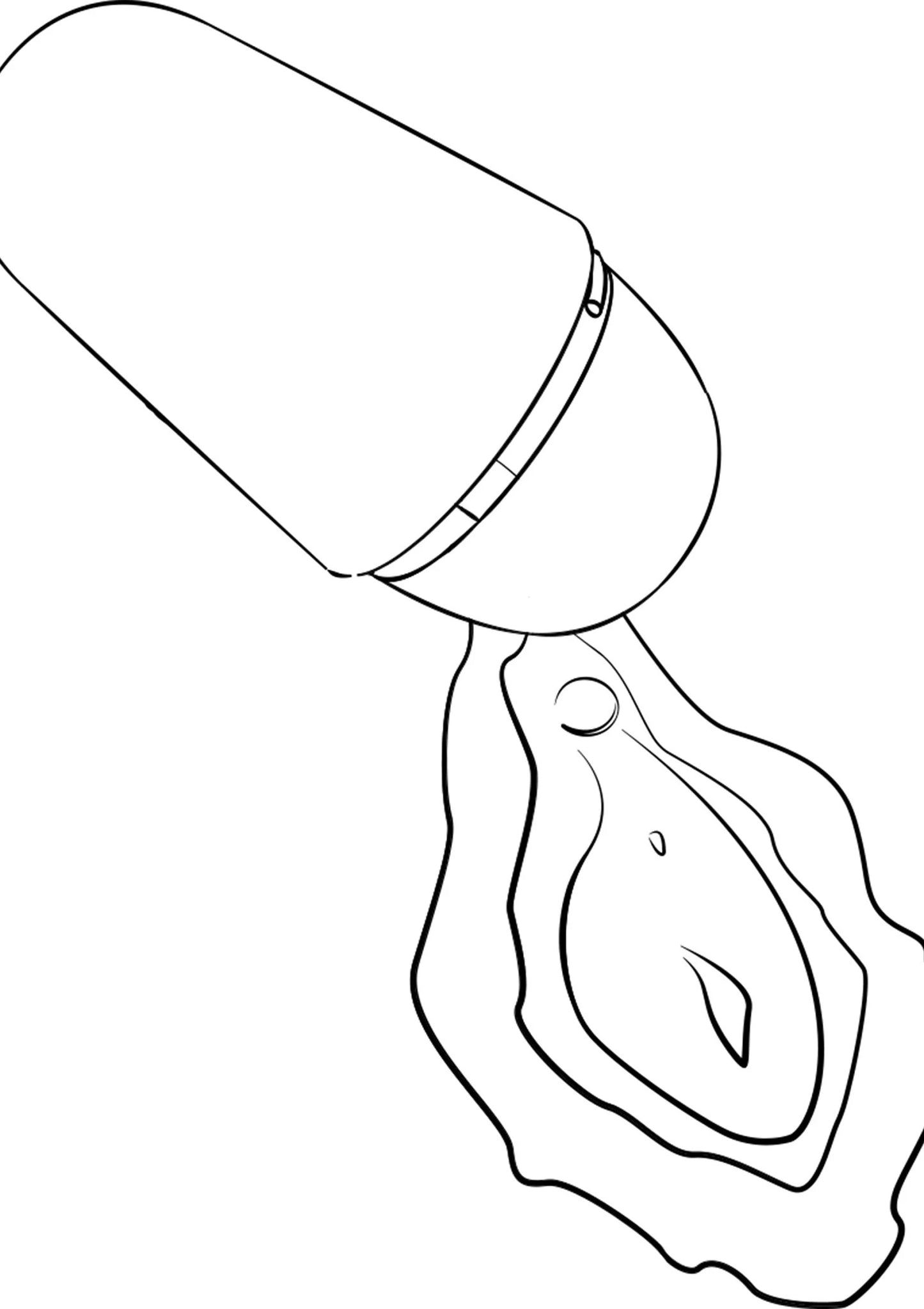 Airpressure vibrator van Romp met afgeronde kop, in gebruik op hand getoond