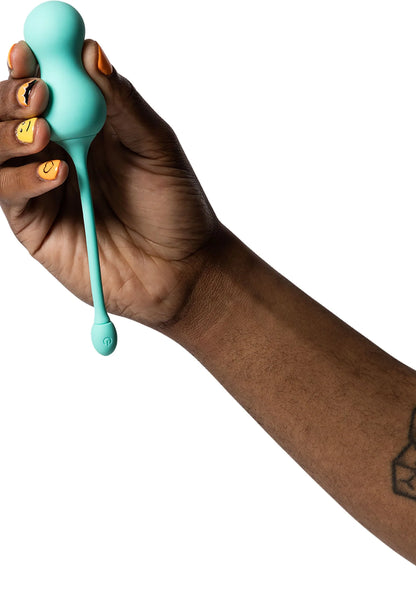 Turkooiskleurige Romp Cello tip-vibrator met bolvormig uiteinde