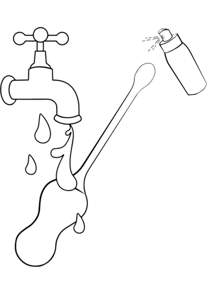 Reinigingsillustratie: Romp Cello G-spot vibrator onder stromend water