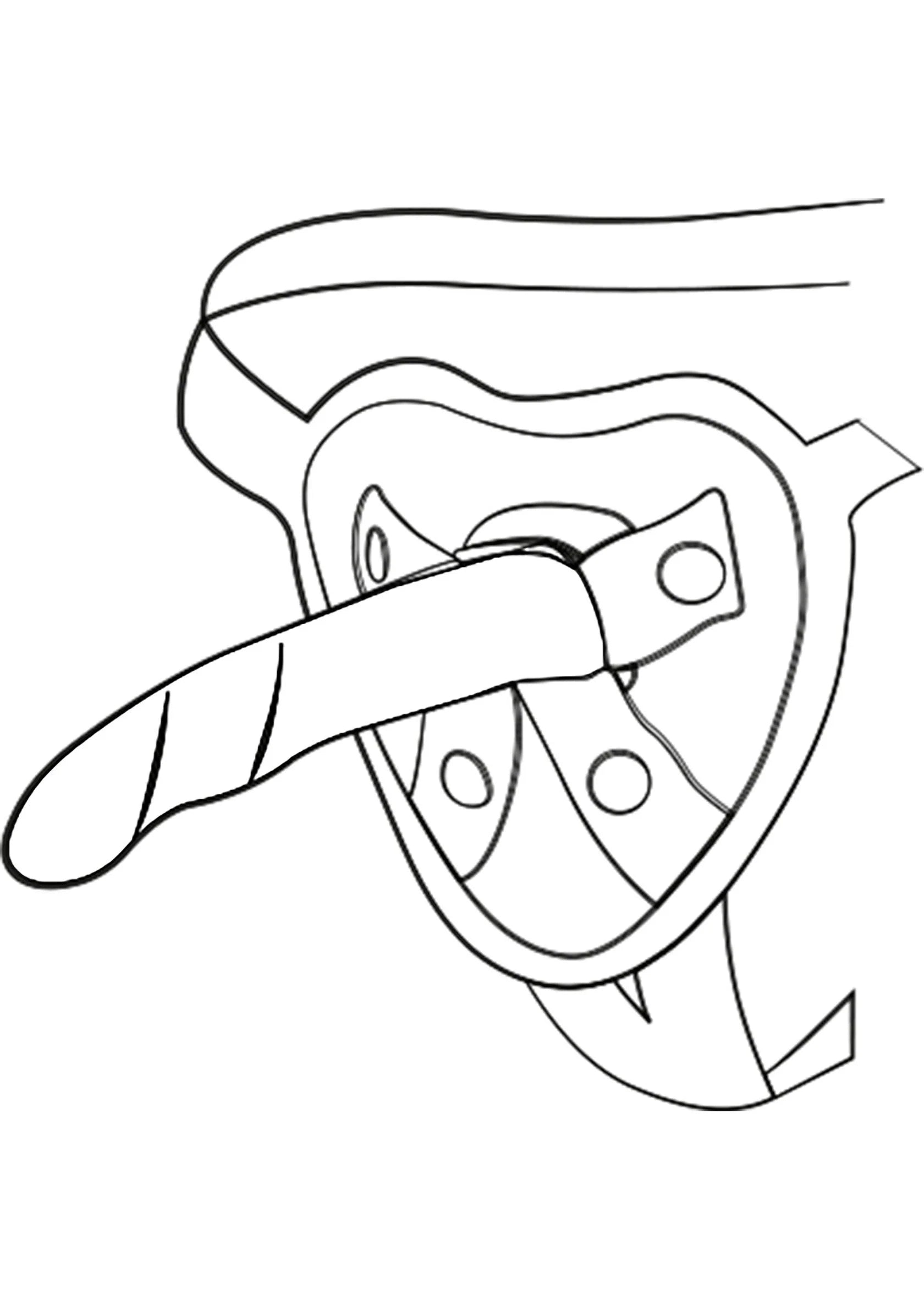 Romp Piccolo pegging-kit: schematische tekening van zwarte draagriem