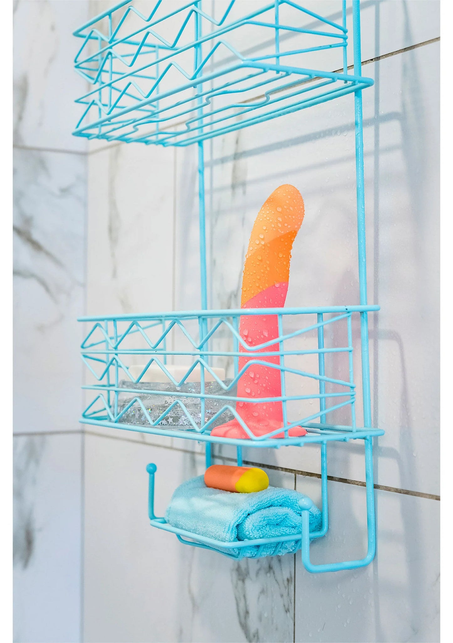 Romp Dizi G-spot vibrator, oranje, gebogen vorm met brede platte basis