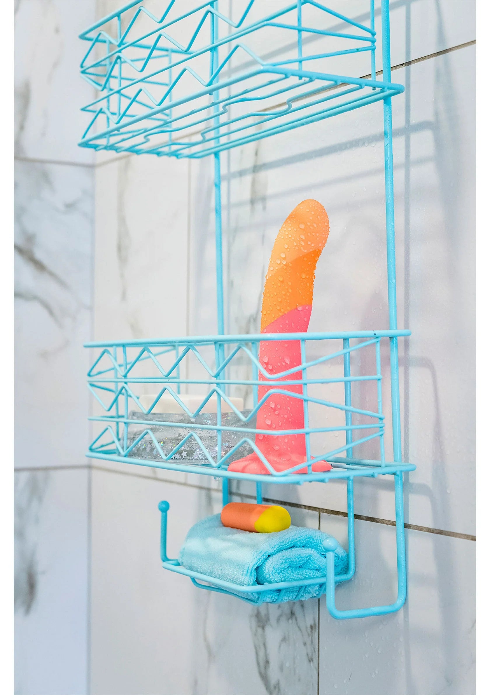 Romp Dizi G-spot vibrator, oranje, gebogen vorm met brede platte basis