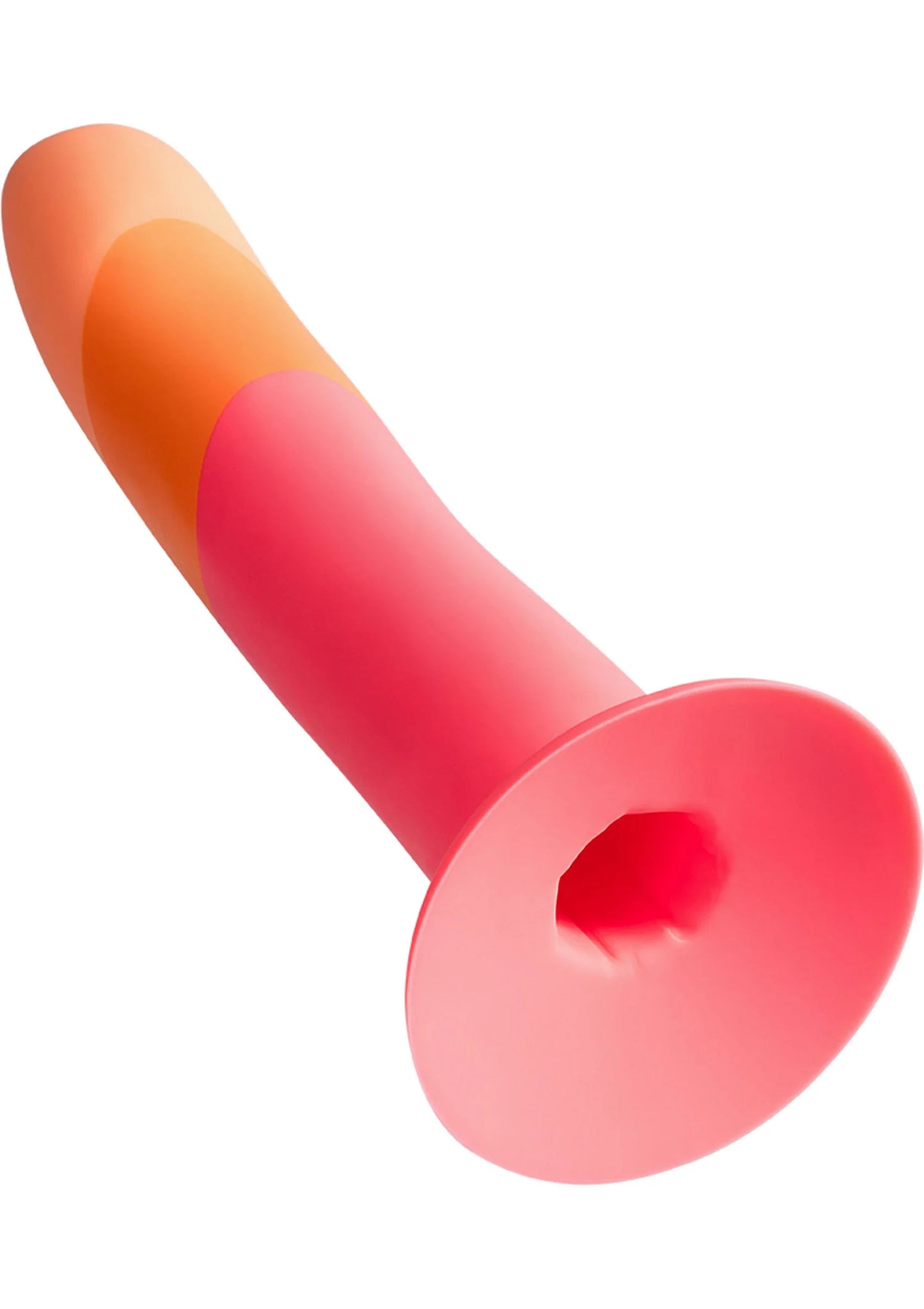 Romp Dizi G-spot vibrator, roze, zijaanzicht met brede ronde voet