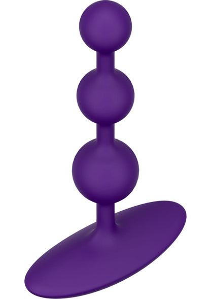 Paarse Romp anale buttplug met drie knoppen en brede platte schijf