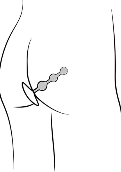 Amp buttplug van Romp: geribbelde bolletjesplug met brede flens voor inbrengen