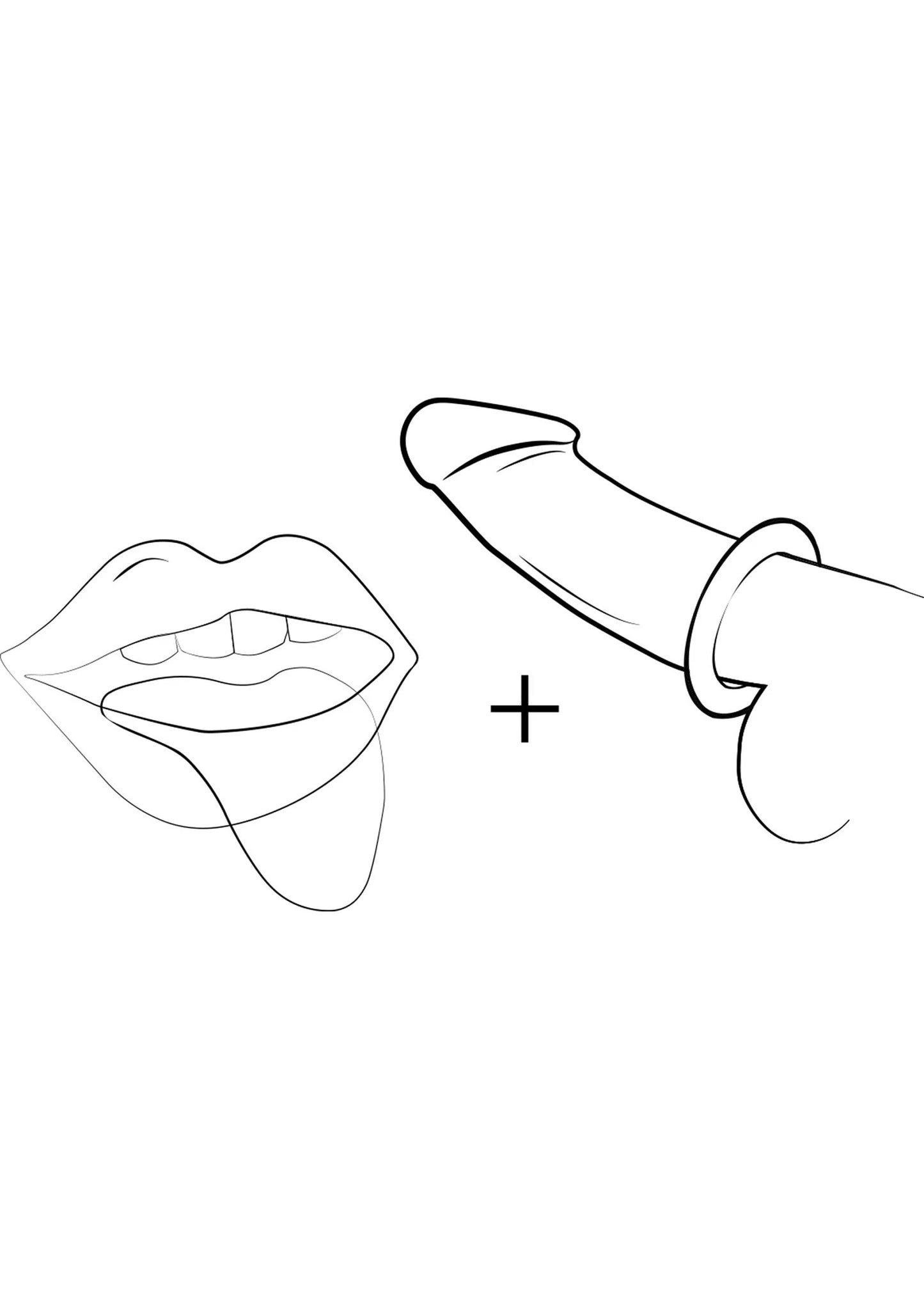 Illustratie: cockring met ringetje om de basis, plus teken op achtergrond