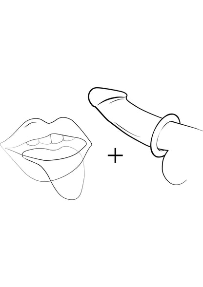 Illustratie: cockring met ringetje om de basis, plus teken op achtergrond