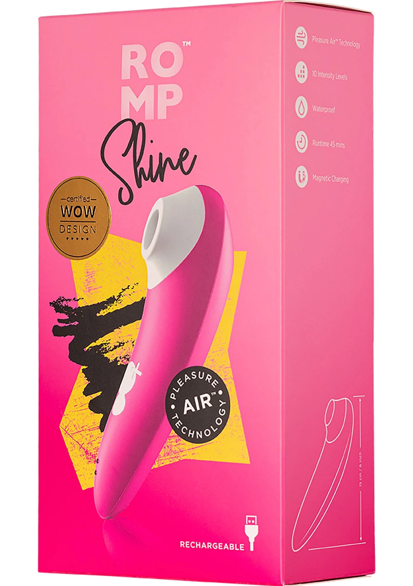 Romp Shine airpressure vibrator doos, roze