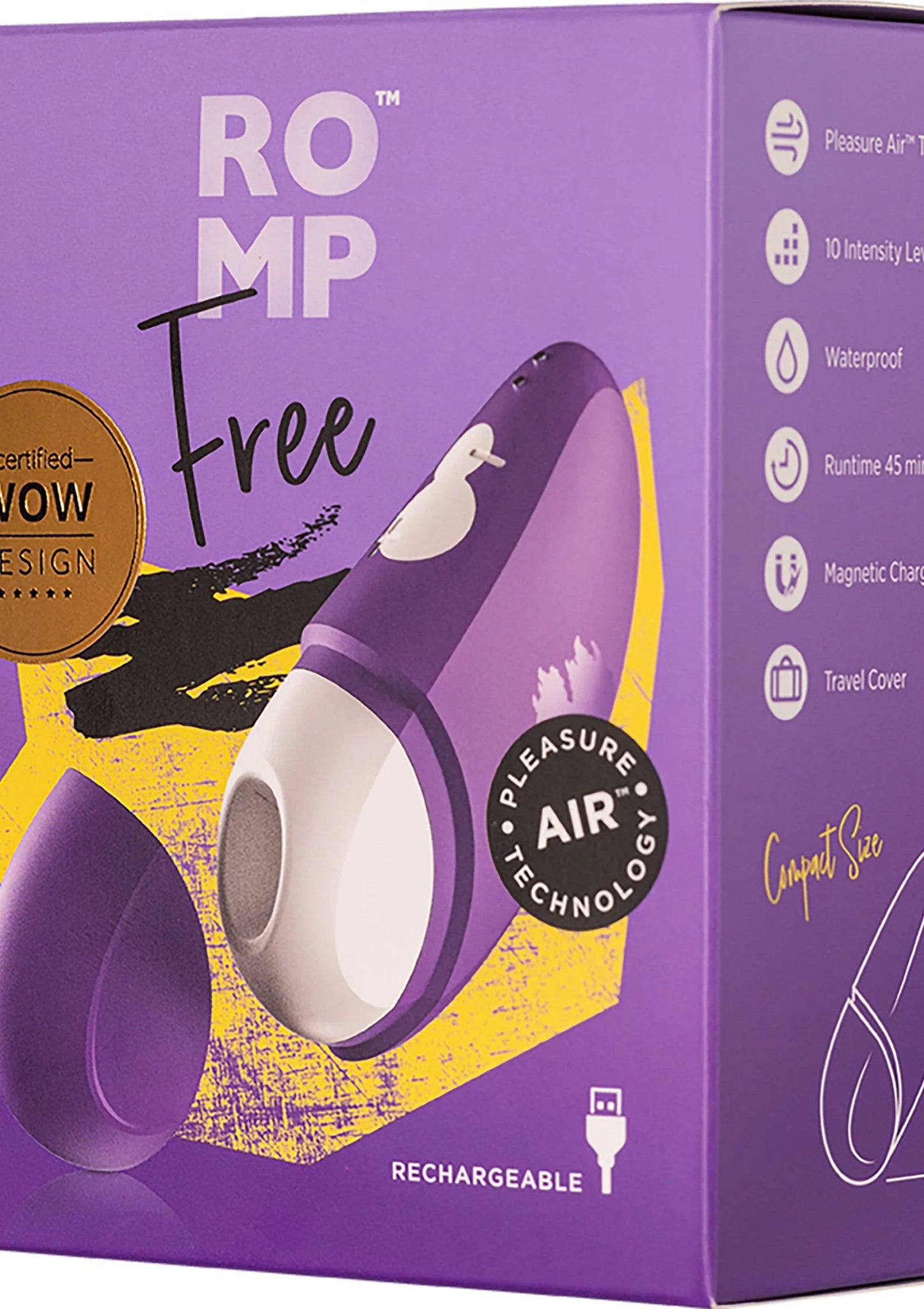 Luchtdrukvibrator in paarse en witte verpakking, Romp Free