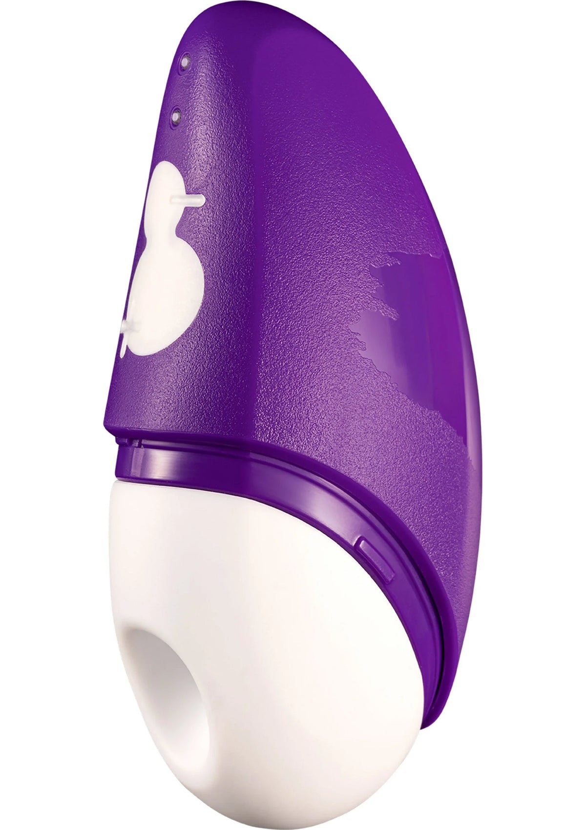 Paarse en witte luchtdrukvibrator met luchtkraag en wit opzetstuk