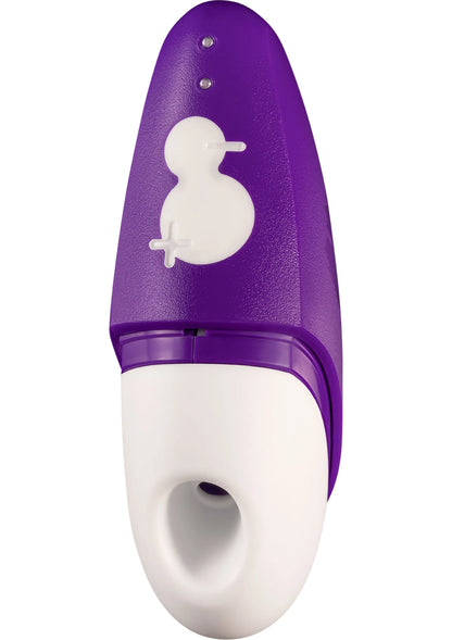 Paarse luchtdrukvibrator met wit opzetstuk en ronde opening