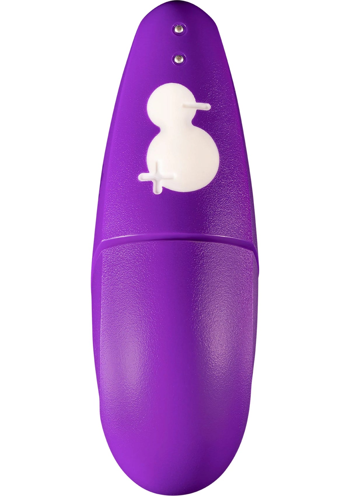 Paarse luchtdrukvibrator met wit opzetstuk en kleine knoppen