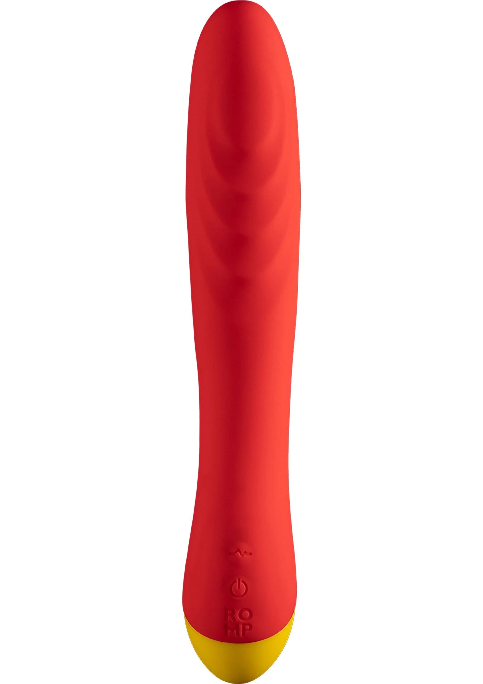 Rode kegelvibrator met ronde basis en aan/uit-knop, Romp