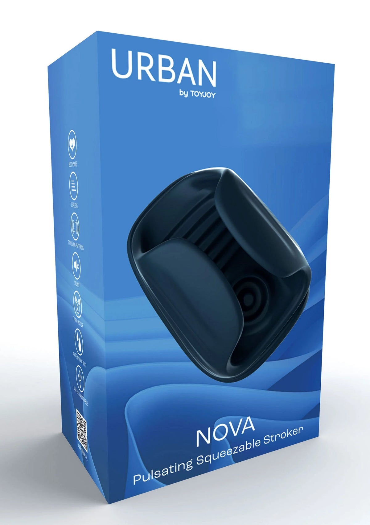 Nova pulsatie- en vibratiestroker, zwart, squeeze-baar opzetstuk