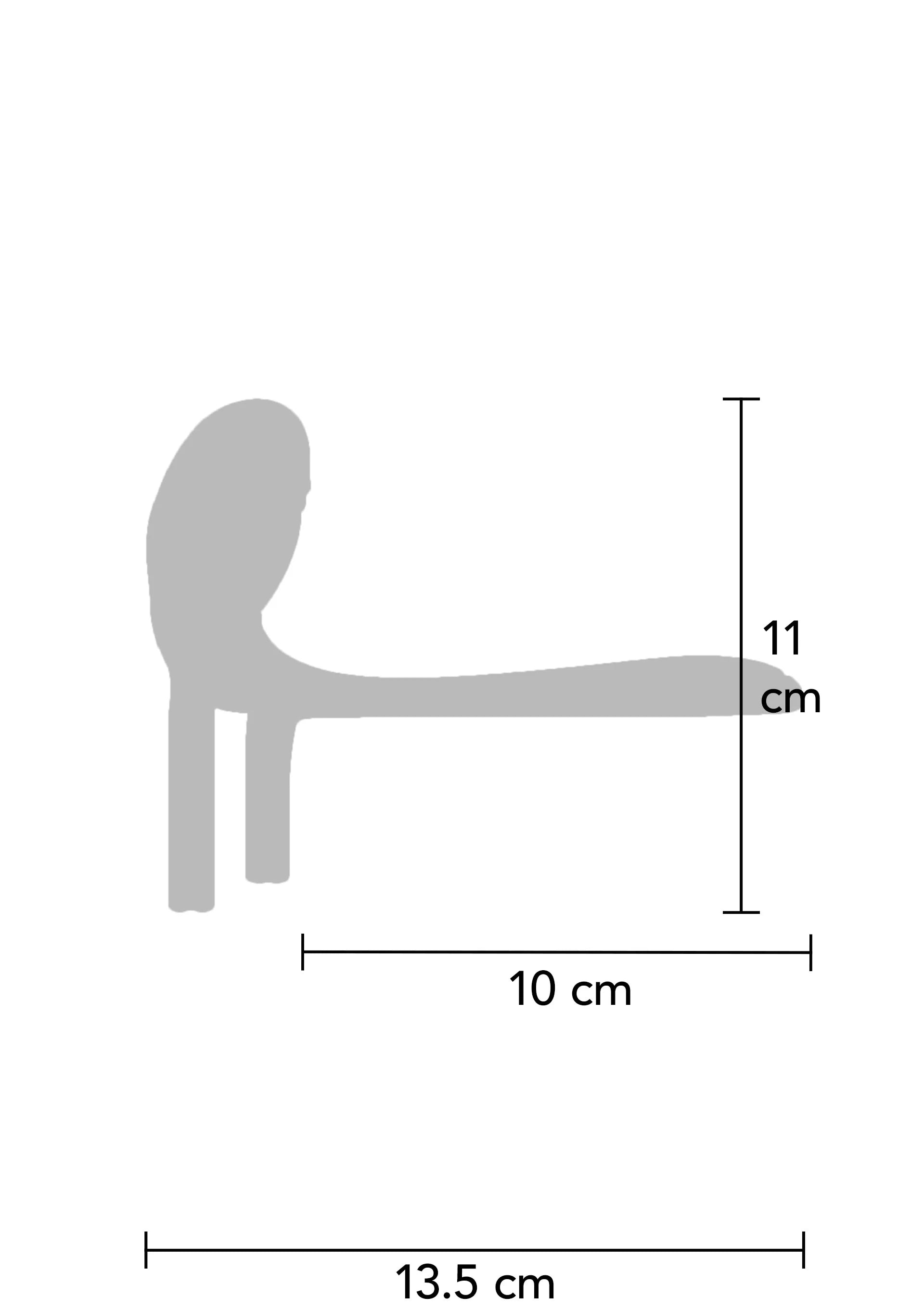 Vibrerende ring met afmetingen: 13,5 cm breed, 11 cm hoog, 10 cm