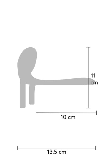 Vibrerende ring met afmetingen: 13,5 cm breed, 11 cm hoog, 10 cm