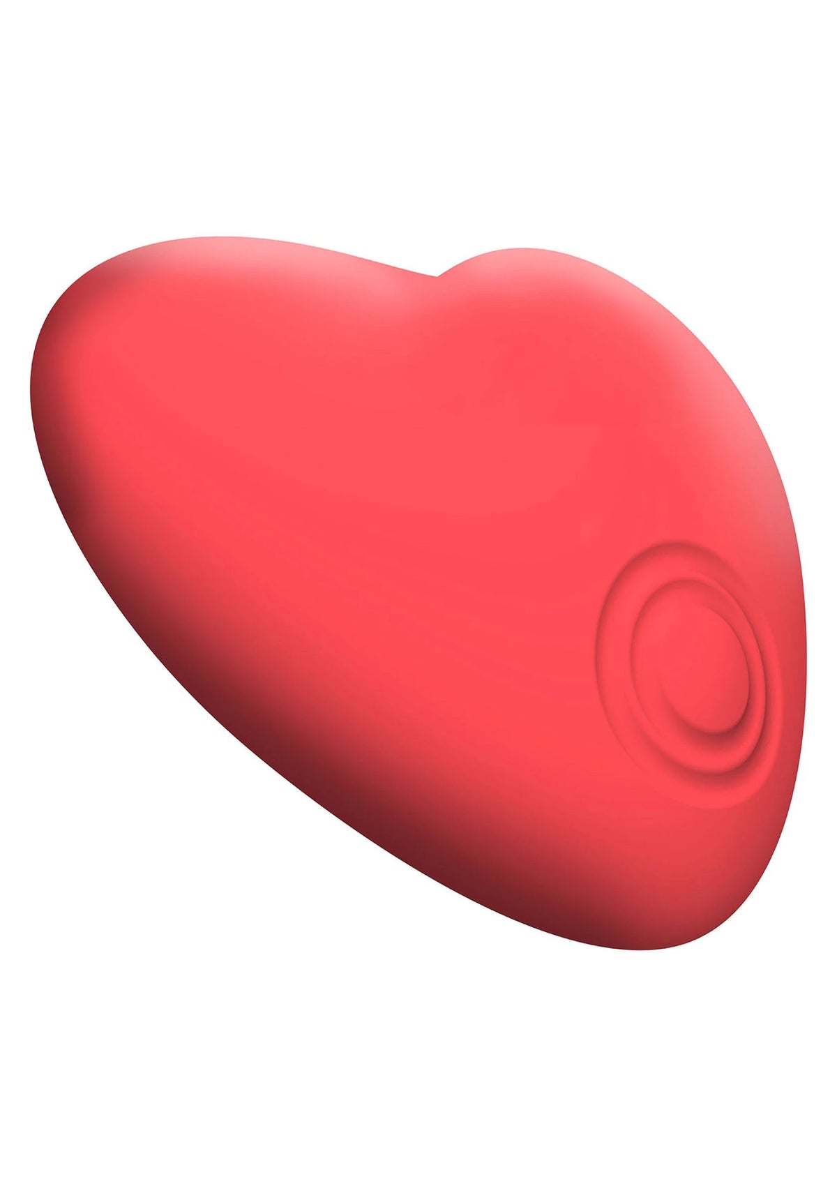 Rode hartvormige vibrator met zichtbare ronde knop aan de zijkant
