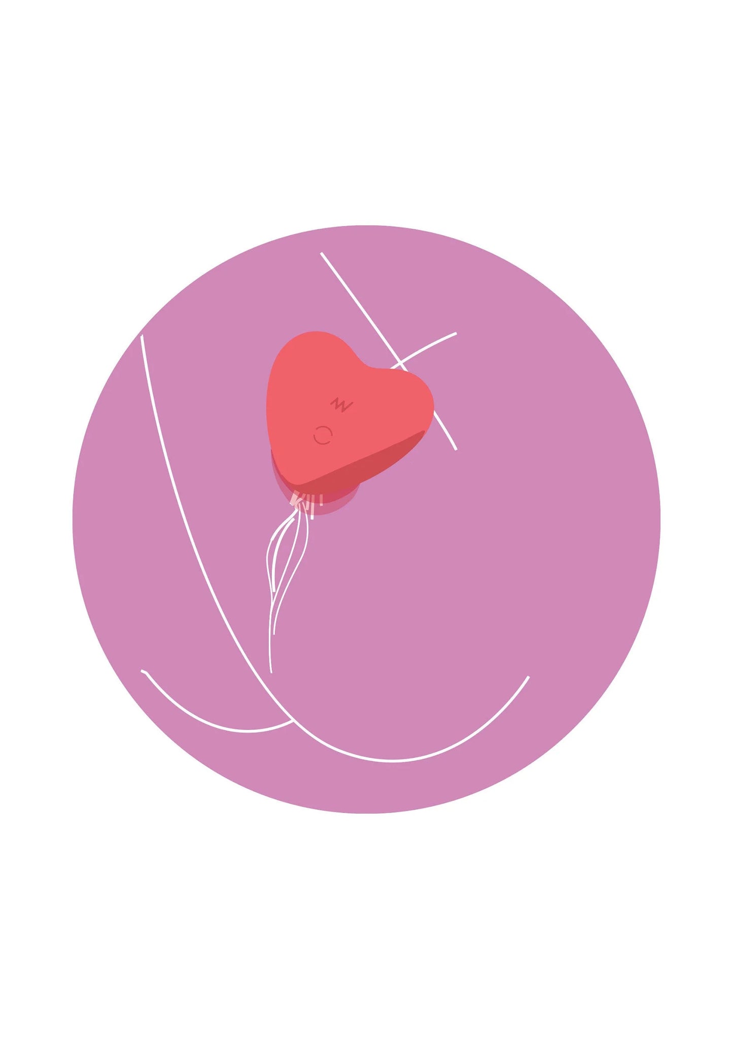 Hartvormige vibrator met illustratie van vibratie- en pulsbewegingen