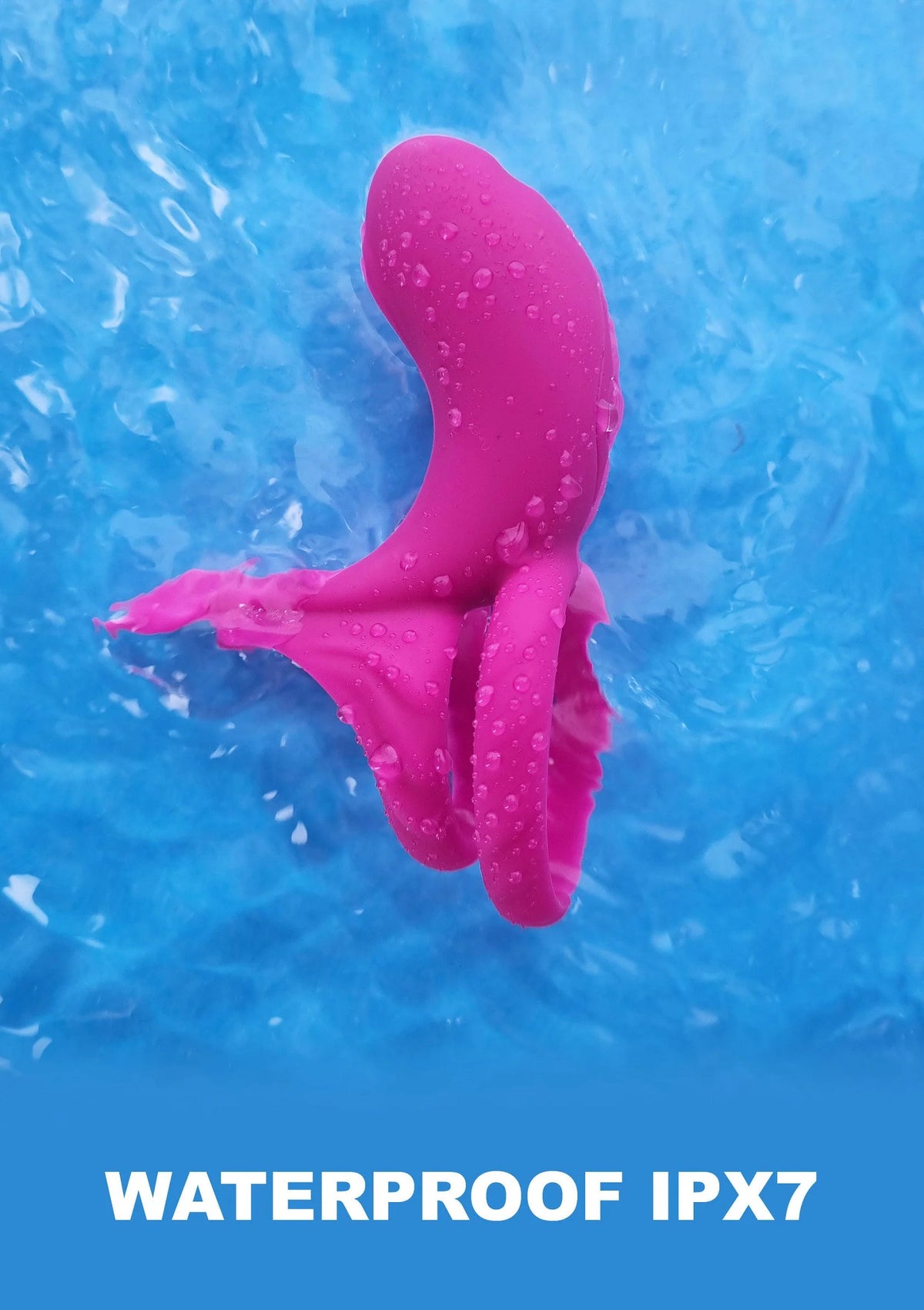 Waterdichte Xocoon paarstimulator-ring IPX7, paars model in water