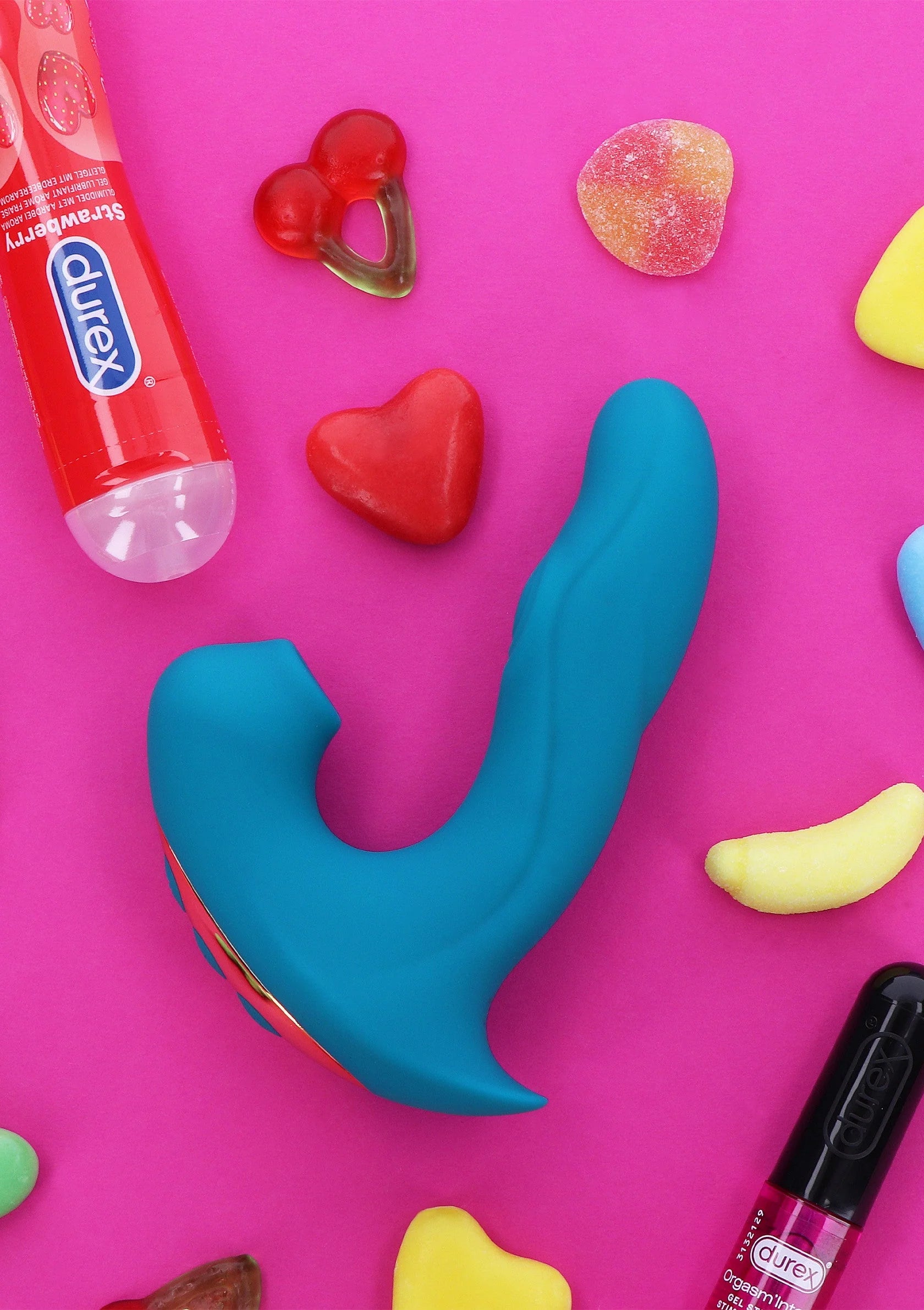 Blauwe U-vormige luchtpulse vibrator van Xocoon