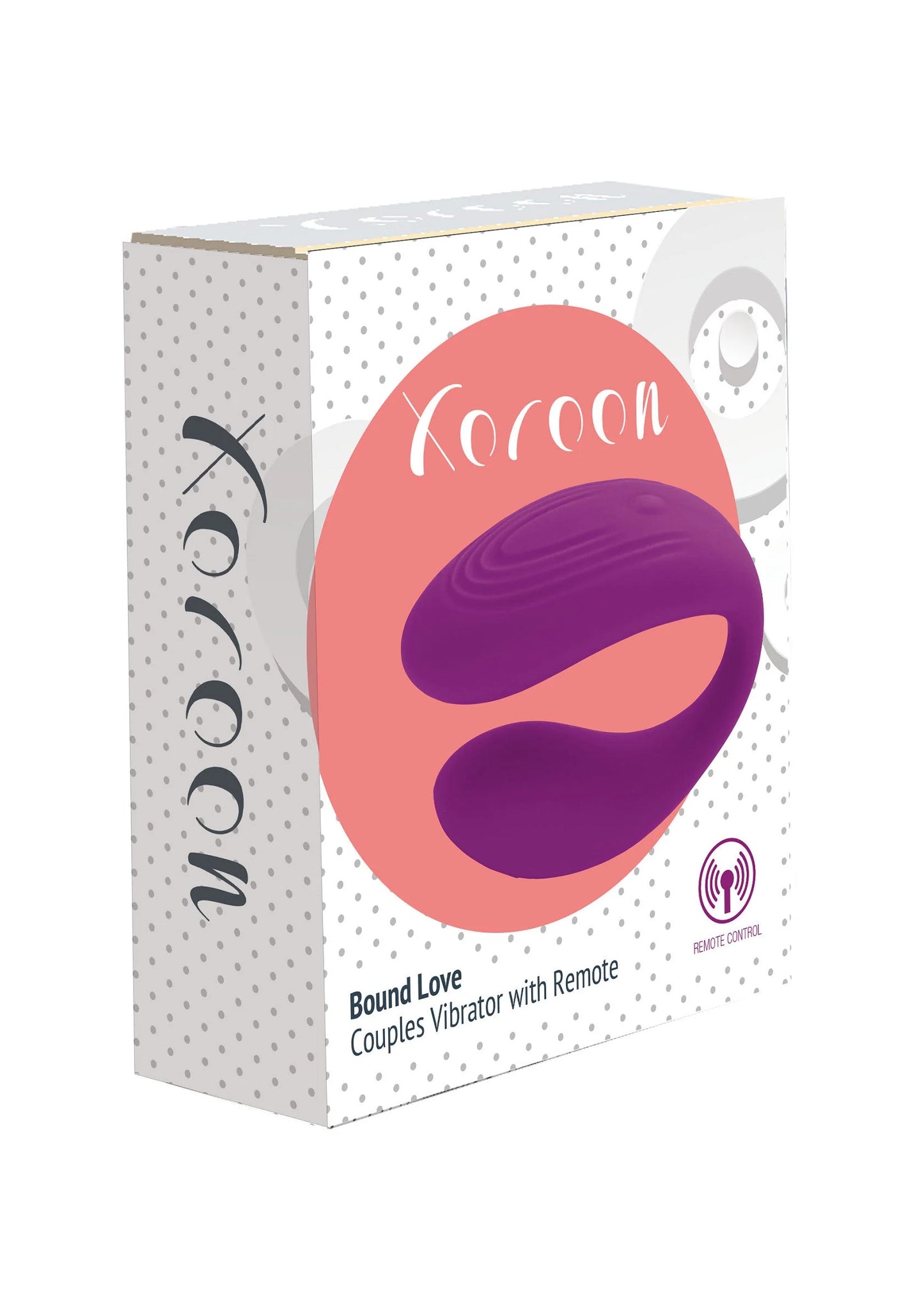 Doosafbeelding van de Xocoon paars paar vibrator met afstandsbediening