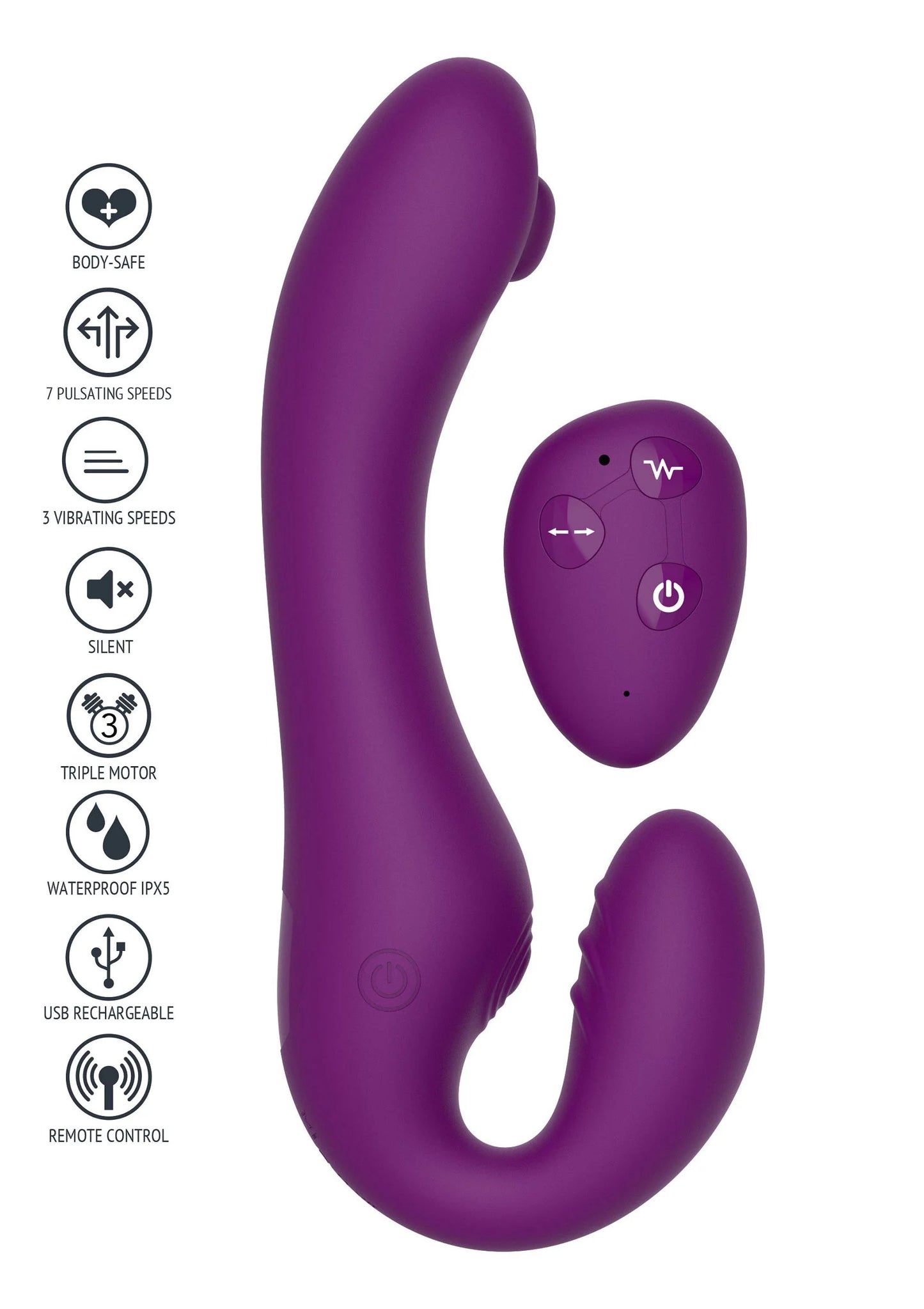 Strapless Strap-On Pulse Vibrator by Xocoon
