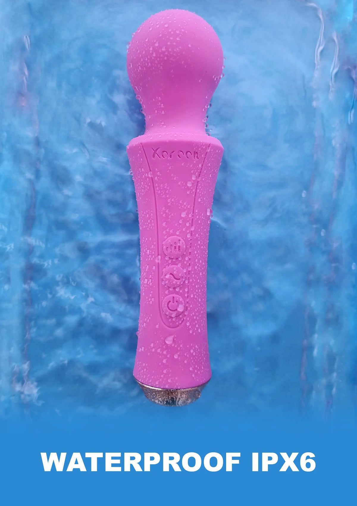 Persoonlijke Xocoon-wand in paars met reliëfprint en waterdichte IPX6-markering