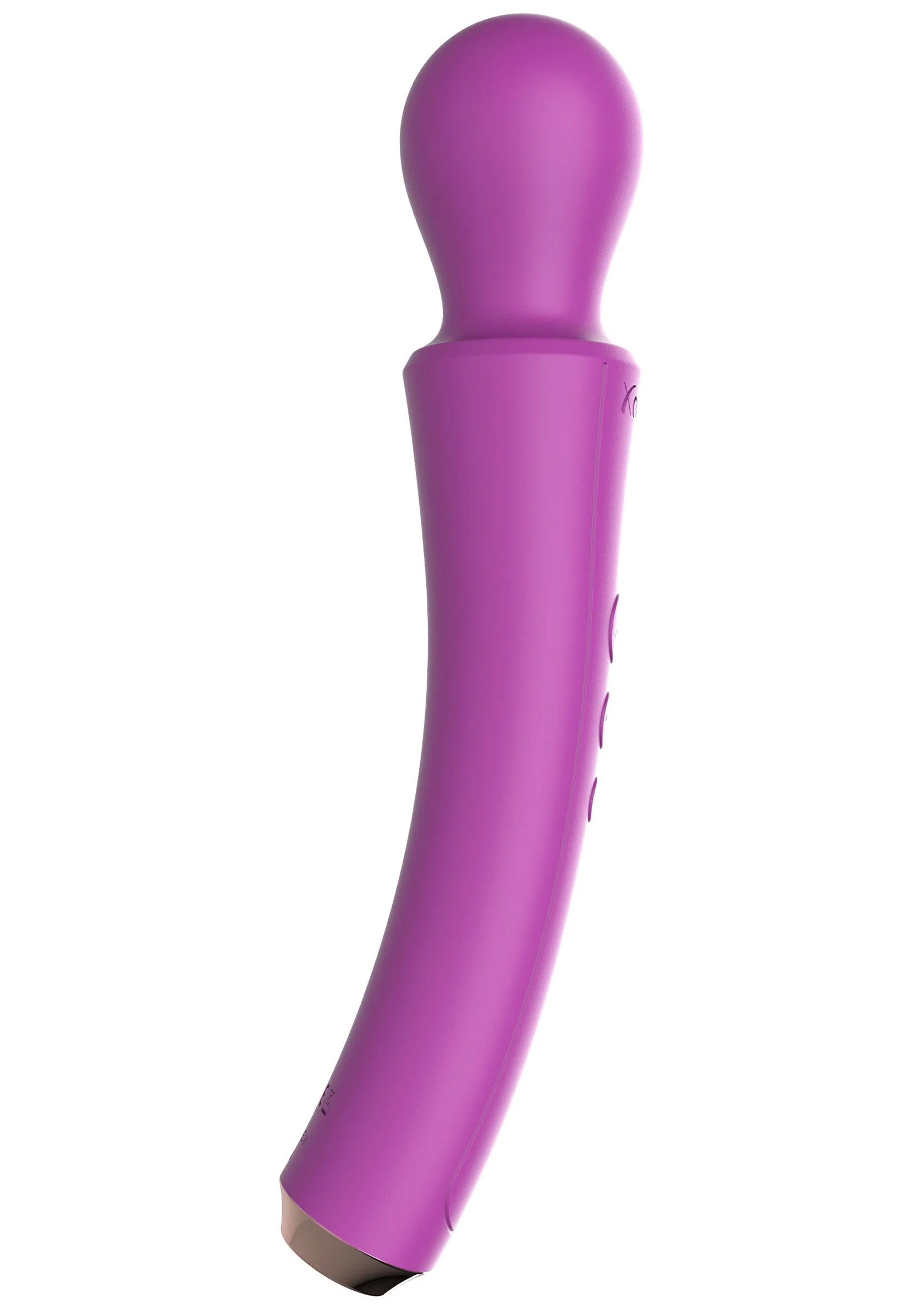 Paarse Curved Wand van Xocoon, vooraanzicht met afgeronde kop en glad handvat