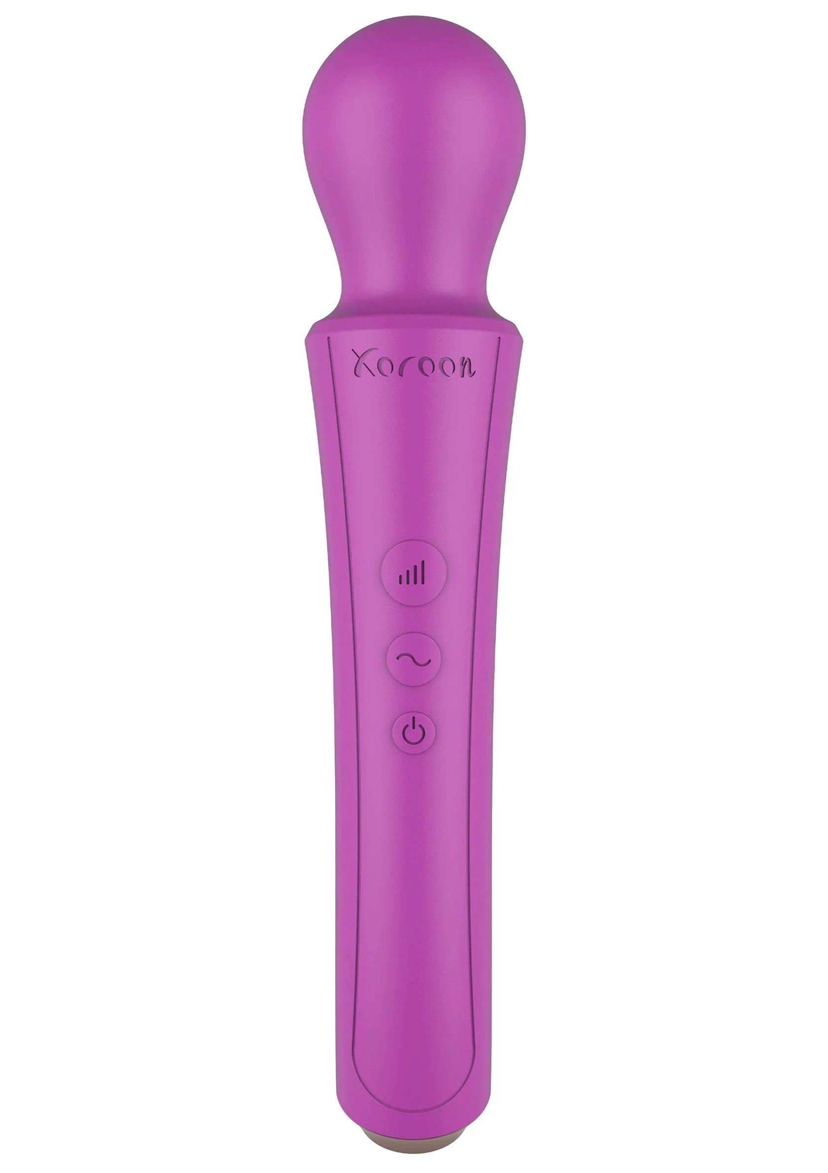 Paarse Curved Wand van Xocoon, bovenaanzicht met bedieningsknoppen op handvat