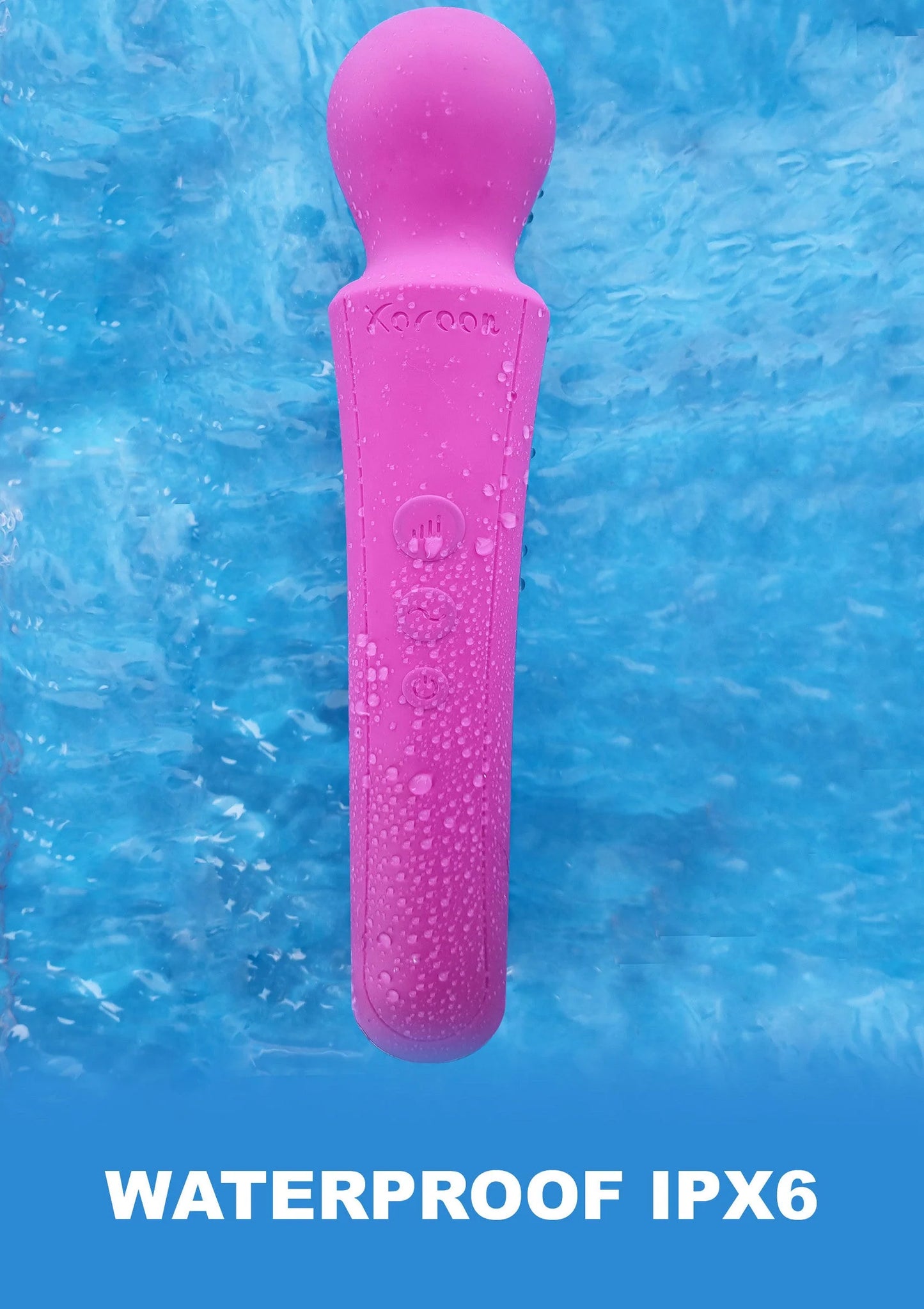 Paarse Curved Wand van Xocoon, waterbestendig IPX6 met druppel-effect