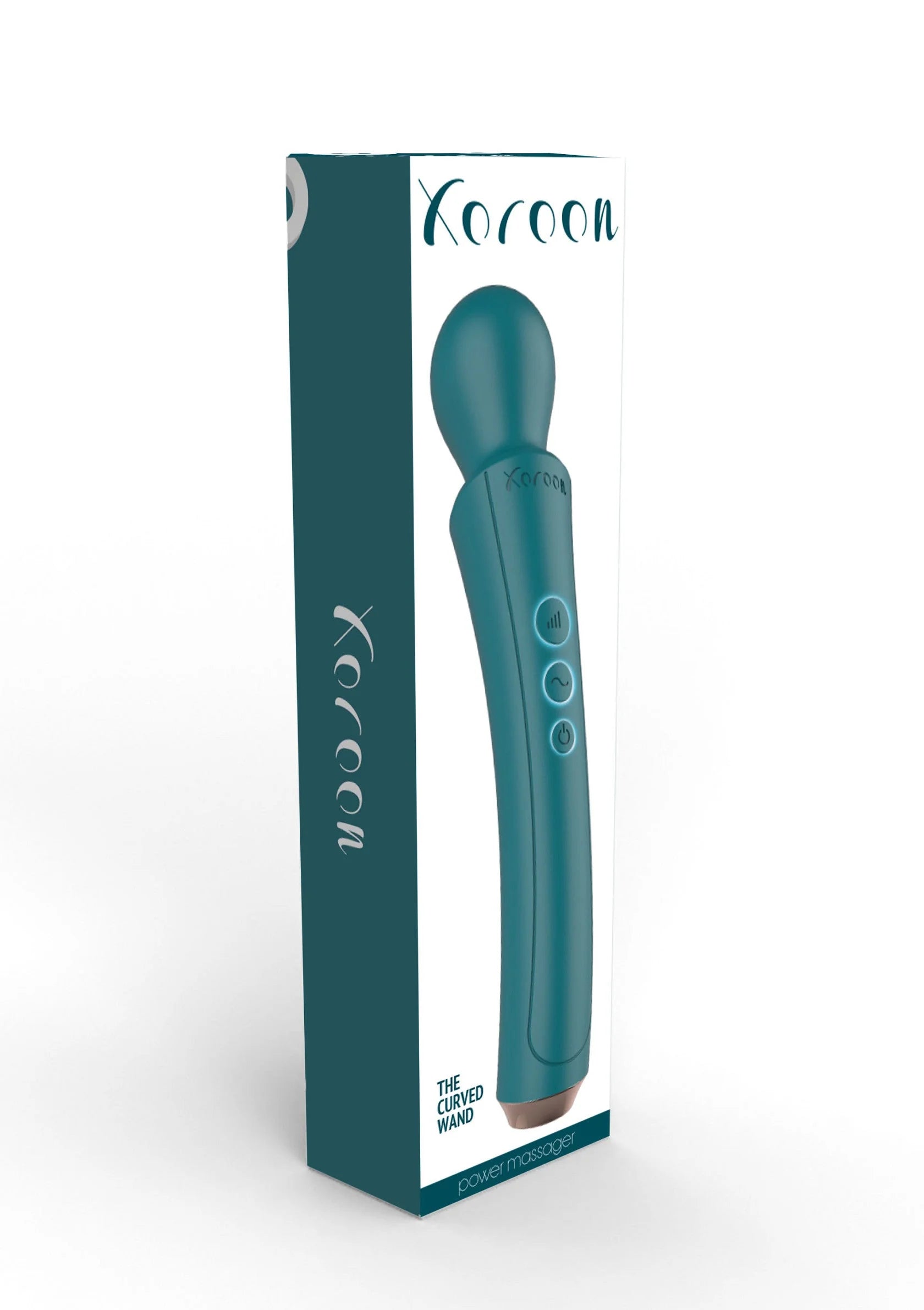 Xocoon gebogen toverstaf in turquoise verpakking, lange handvibrator