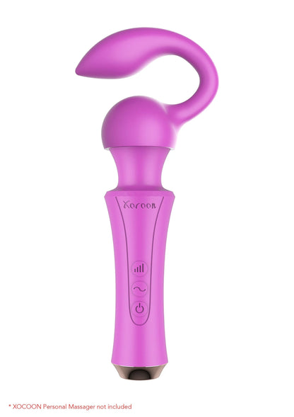 Paarse persoonlijke massager, complete set met handvat en ronde kop