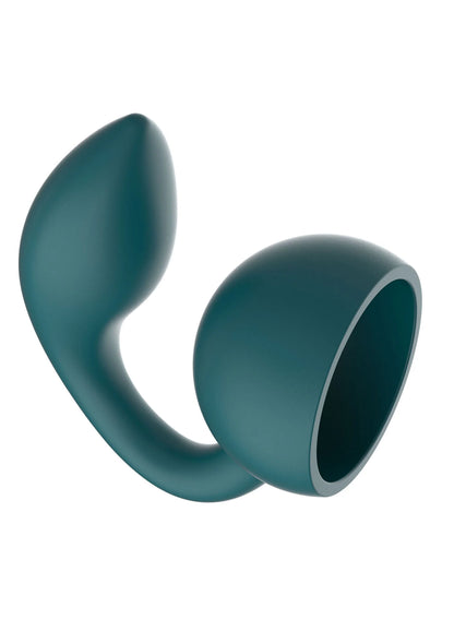 Groene siliconen U-vormige massager met ronde kop