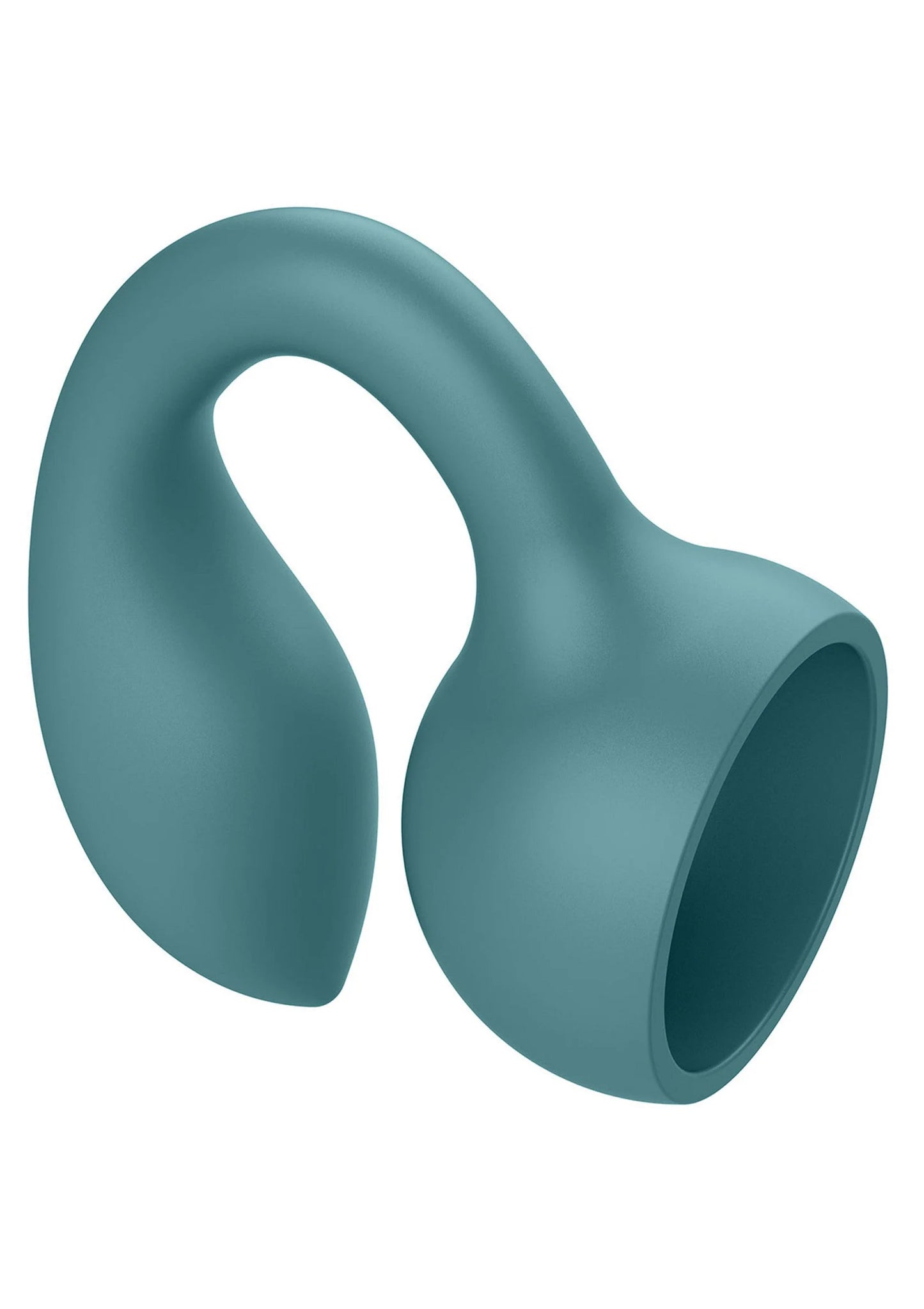 Groene siliconen U-vormige massager met afgeronde opening