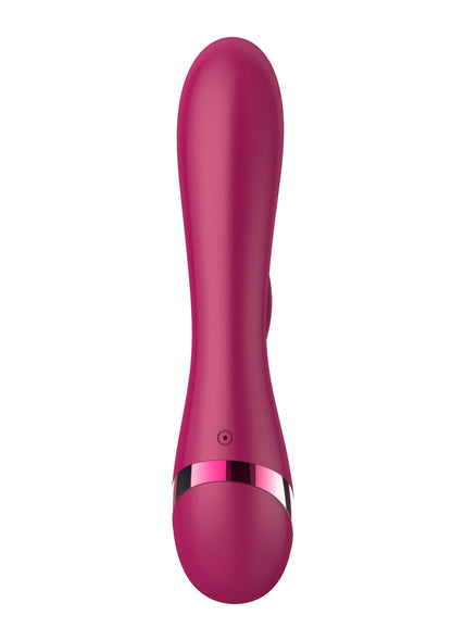 Roze vibrator met cilindervormige kop en ronde onderkant