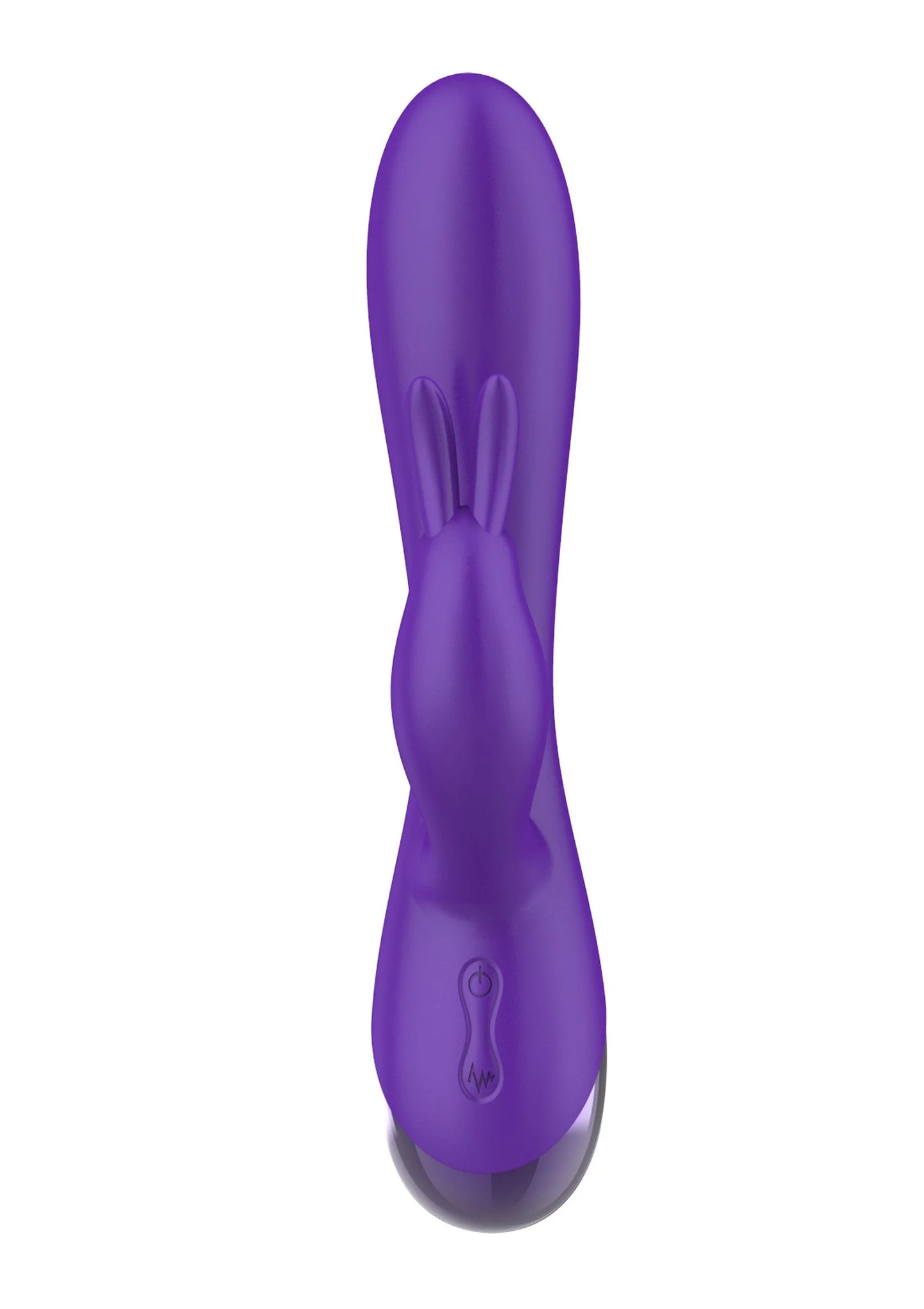 Paarse vibrerende G-spot toy, lange ronde kop met zichtbare knopjes/structuur