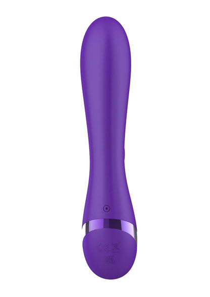 Paarse vibrerende G-spot toy met ronde onderkant en klein oog-/knopdetail