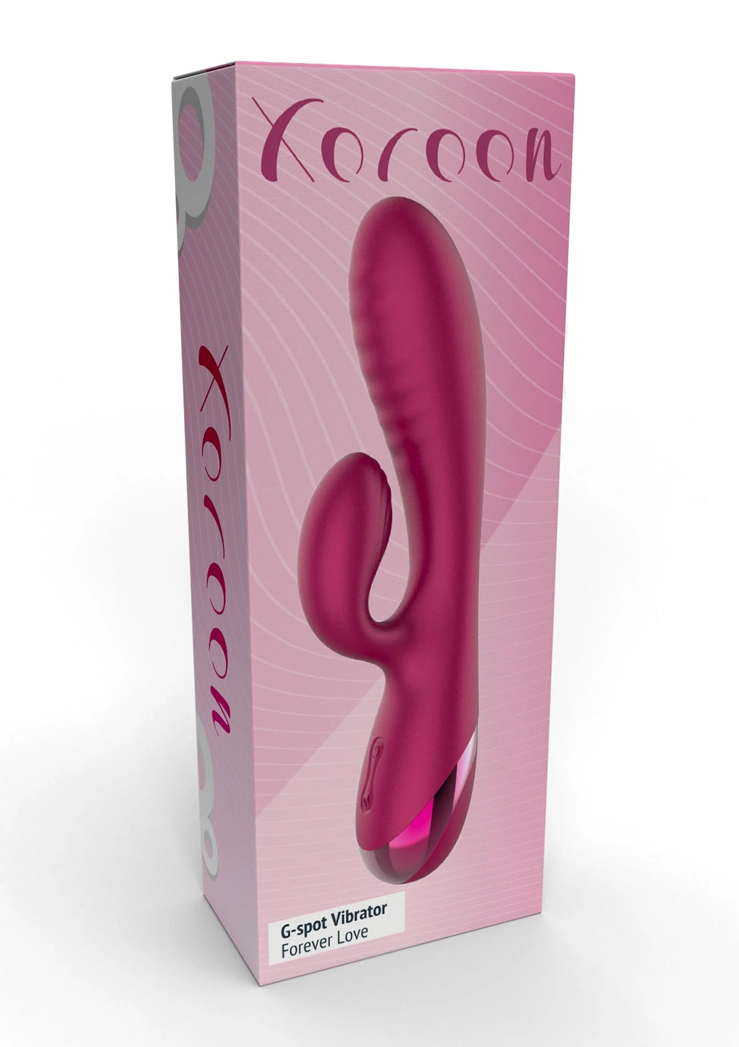 Verpakking van magenta G-spot konijnvibrator Forever Love van Xocoon