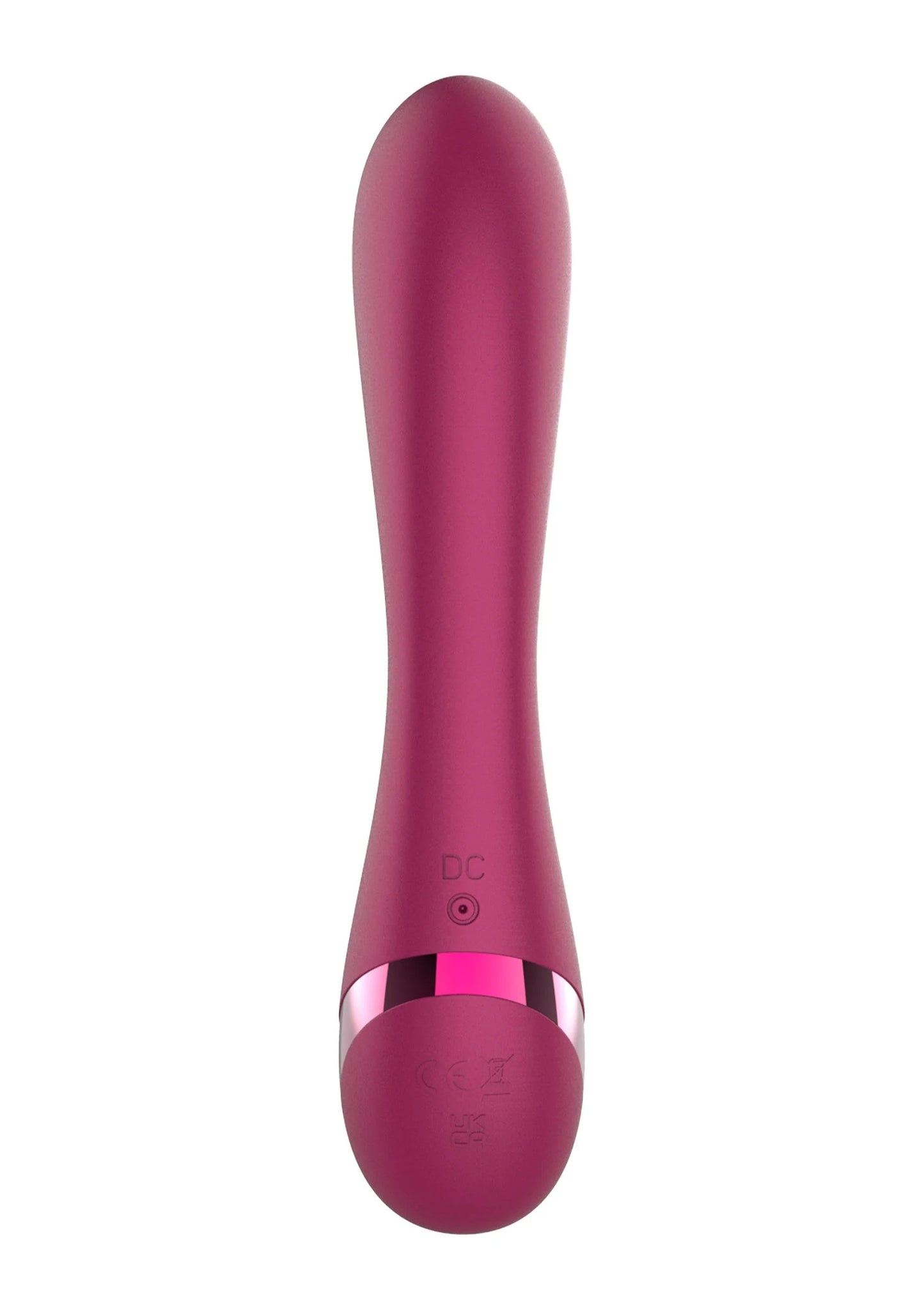 Magenta konijnvibrator met lange staaf en afgeronde onderkant