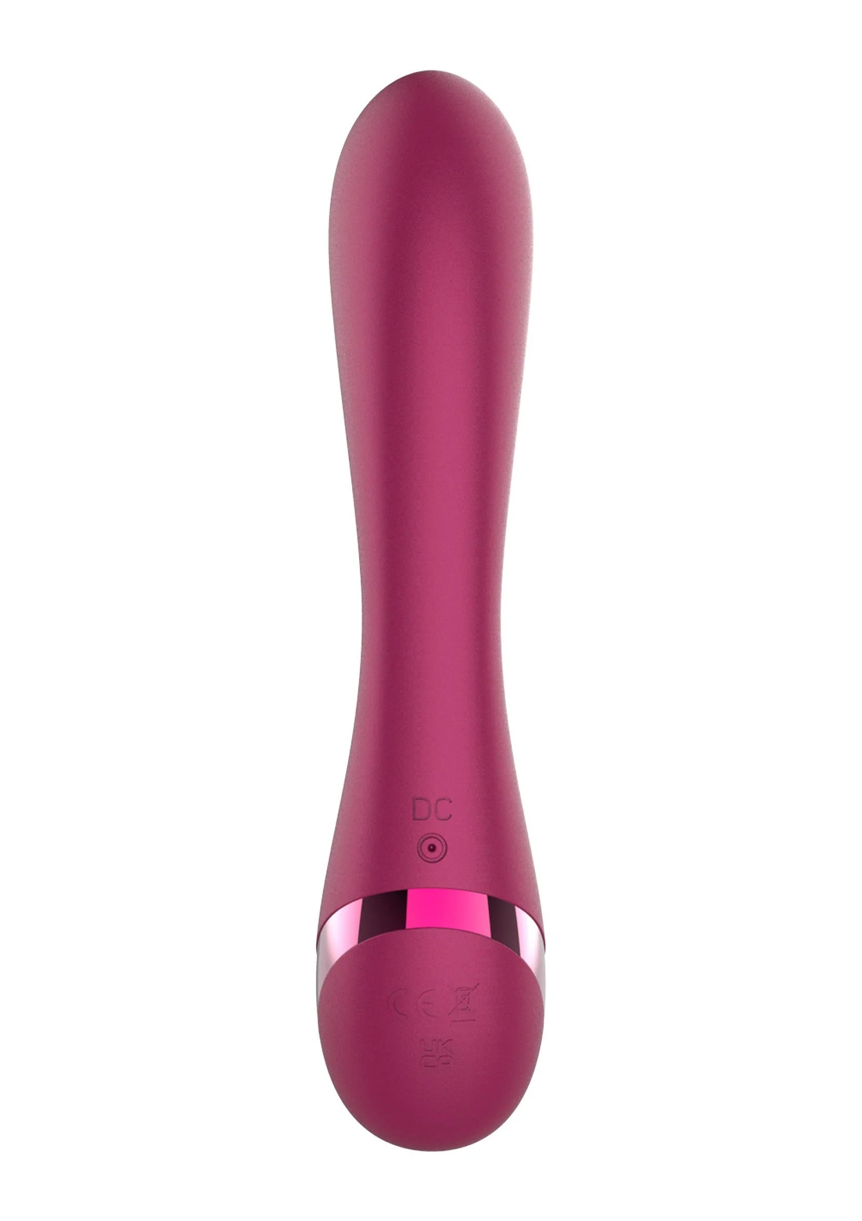 Magenta konijnvibrator met lange staaf en afgeronde onderkant