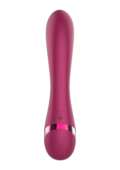 Magenta konijnvibrator met lange staaf en afgeronde onderkant