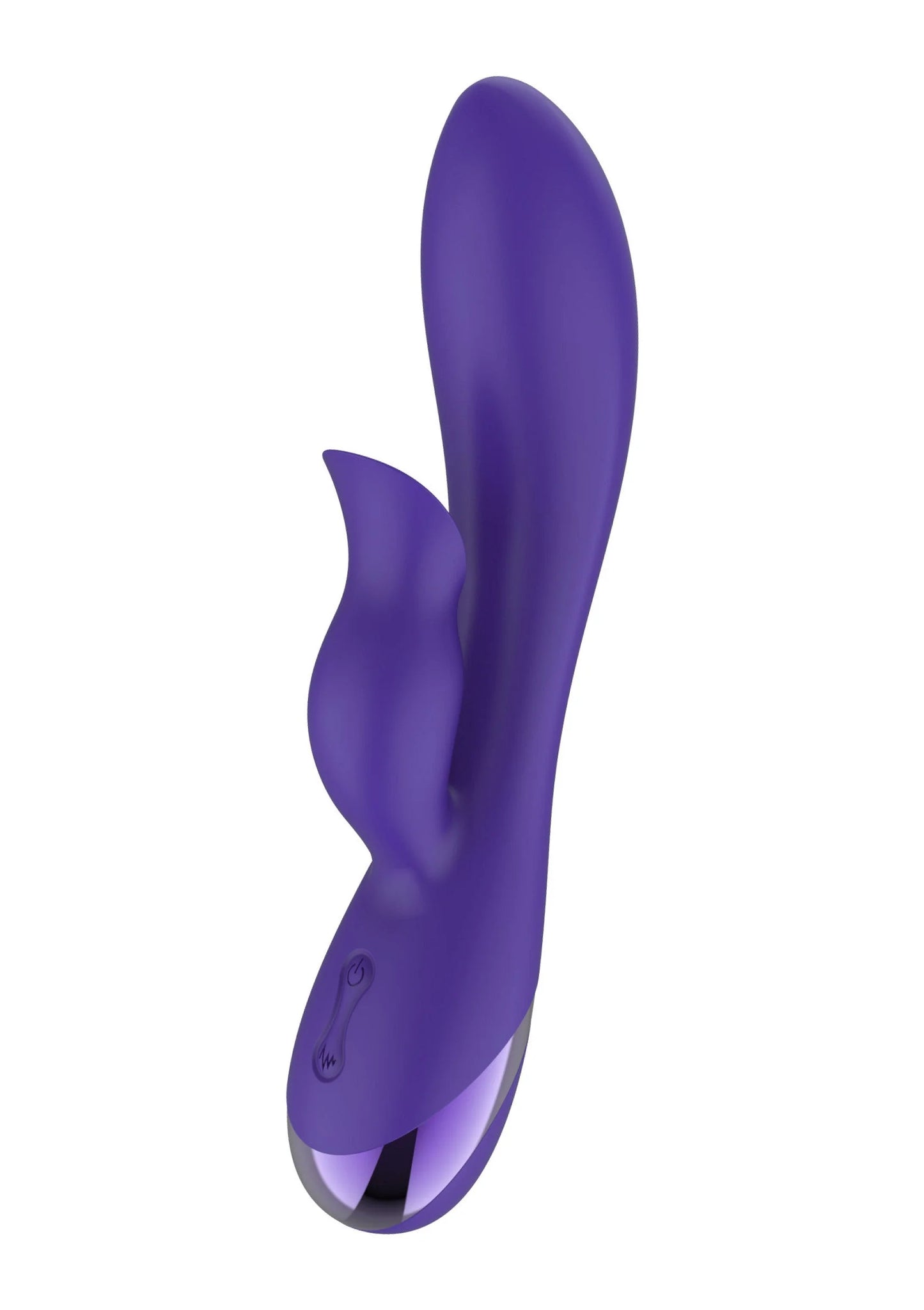 Paarse konijn-vibrator met G-spot kop en zachte, gebogen vorm van Xocoon
