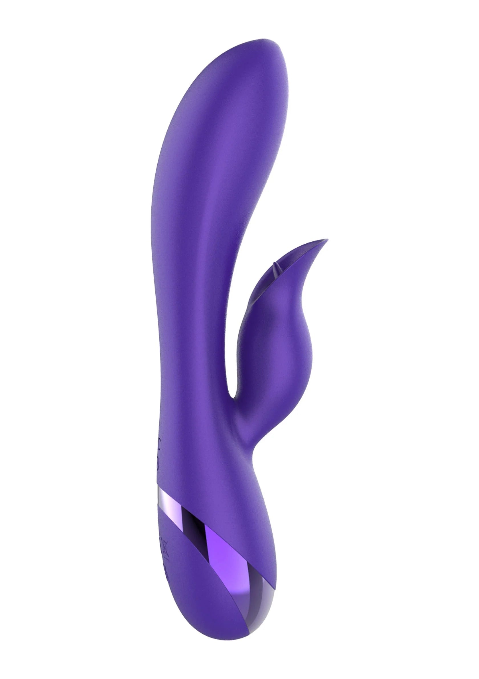 Paarse G-spot rabbit vibrator met gebogen staart en fluweelzachte textuur