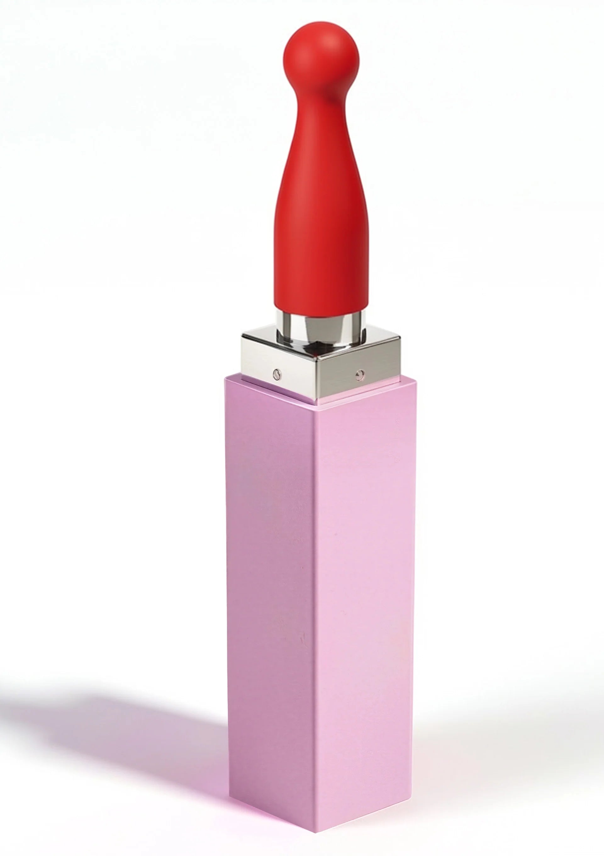 Xocoon lippenstift met rode dop en paarse behuizing, glanzende koker