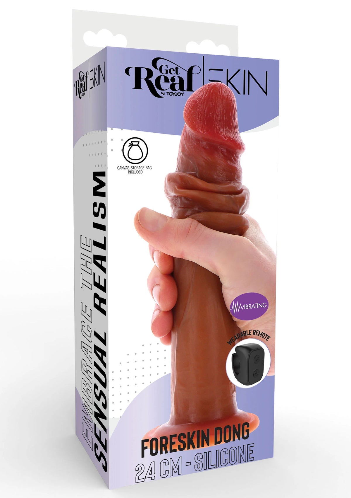 Bestel: Foreskin Dong Vibrating Silicone 24 cm by ToyJoy - bij Happytoys: de erotische sex webshop | liever Happy dan Easy ⭐⭐⭐⭐⭐