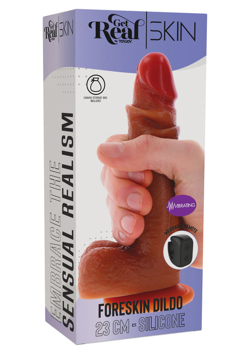 Foreskin Dildo Vibrating Silicone 23 cm with balls by ToyJoy