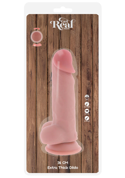 Pinke “Giro Real” dildo op verpakking, 31 cm, extra dik