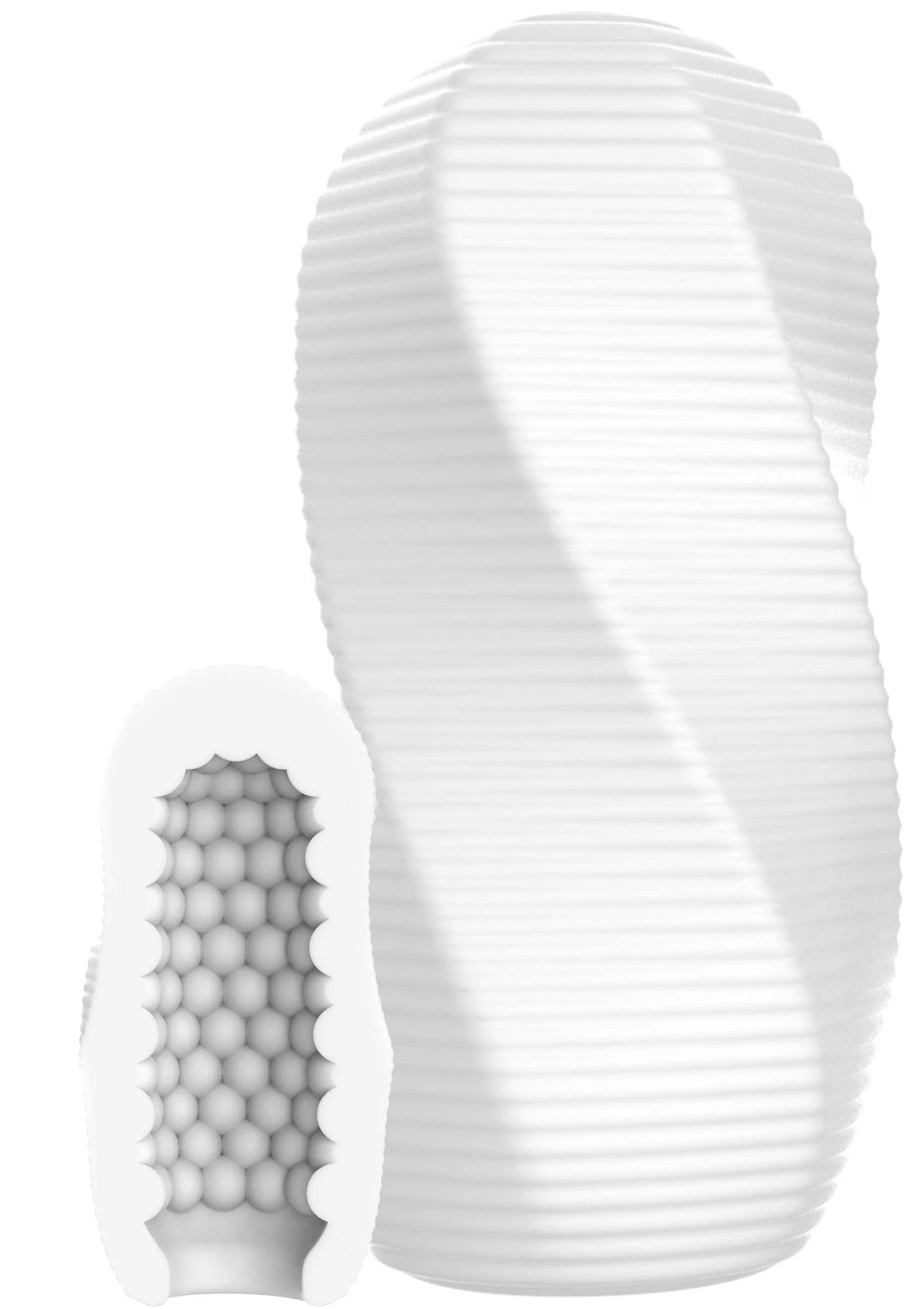 Witte Medium masturbator ToyJoy met spiraalribbel textuur en binnenin noppen