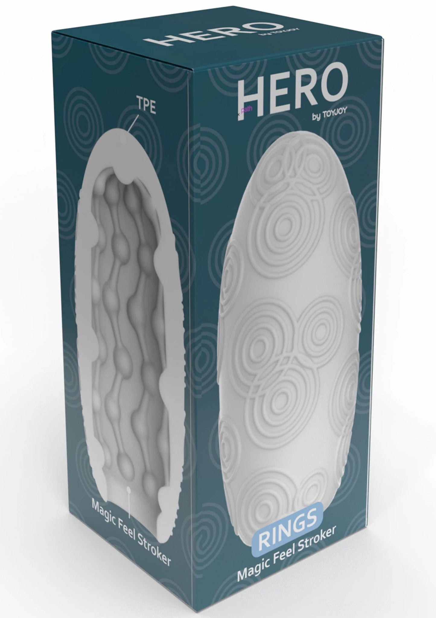 Doosverpakking voor HERO masturbator-ringen van ToyJoy, TPE, ovaal reliëf